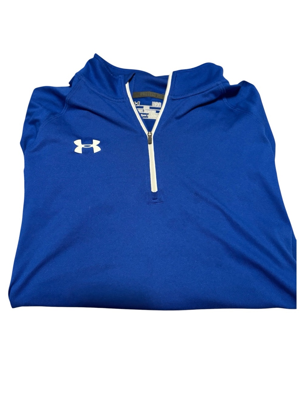 Under Armour Men’s L Blue Heat Gear Quarter-Zip Pullover Sweater Long Sleeve